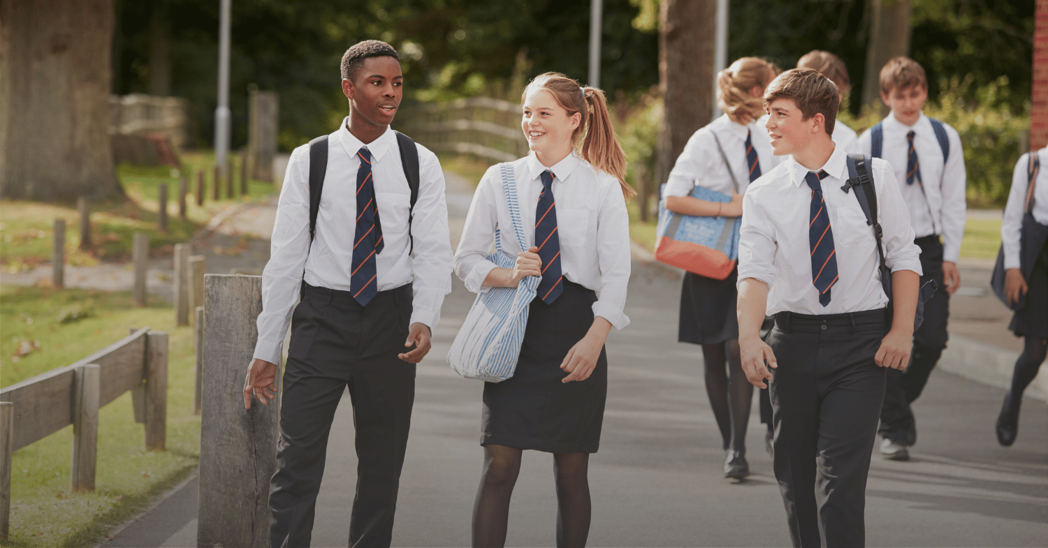 High school students in uniform