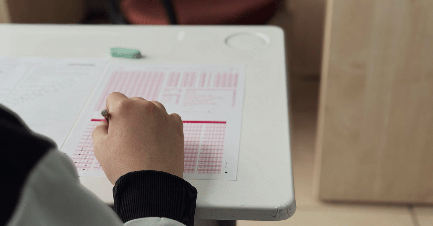 Student taking multiple choice questions