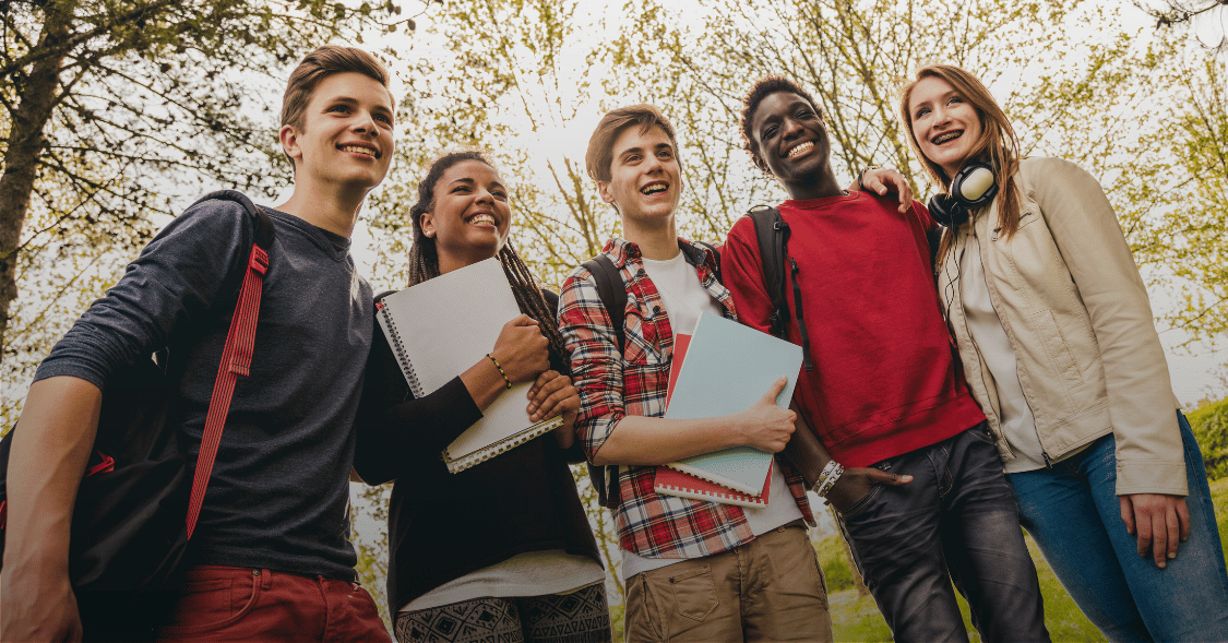 5 students of mixed genders